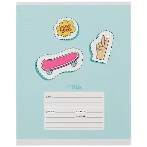 Тетрадь в клетку Listoff, "Стикеры", 24 листа, в ассортименте