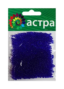 Набор д/творчества АСТРА Бисер 11/0 20гр 8 синий/прозрачный