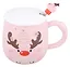 Кружка с крышкой и ложкой Новогодний Олень (керамика) (420 мл) — 2982291 — 1