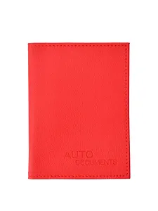 Обложка для автодокументов иск.кожа, красный