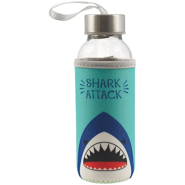 Бутылка в чехле с цветом Акула Shark Attack (стекло) (300мл) (12-07229-238) 2832594 — 1