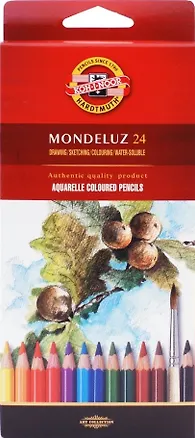 Карандаши цветные Koh-I-Noor, Mondeluz, акварельные 24 цвета 220590