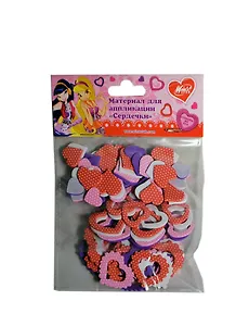 Материал для аппликации Сердечки из EVA (MU80195-EVA/WFD) (WINX Club) (упаковка)