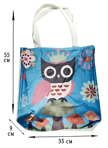 Сумка на молнии Сова с короной (38х35) (текстиль) (12-11522-701)