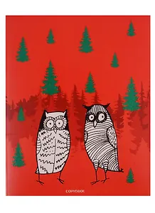 Тетрадь в клетку Unnika, "Банда сов (графика)", 48 листов, в ассортименте