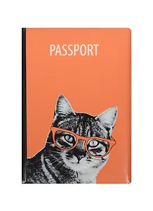 Обложка для паспорта Кошка в очках