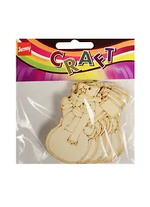 Деревянные заготовки в пакете с хедером, 6 шт, снеговик