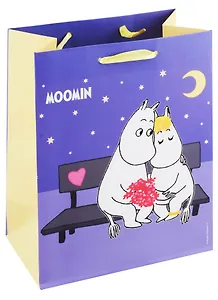 Пакет А5 23*18*10 MOOMIN "Муми-тролль и Фрекен Снорк на лавочке" дет., бум.мат.ламинат