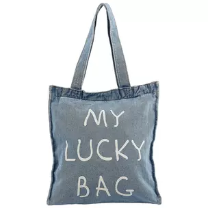 Сумка-шоппер джинсовая на молнии My lucky bag (40*33см) (светло-синий) — 2619084 — 1