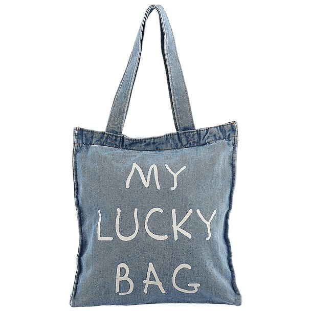 Сумка-шоппер джинсовая на молнии My lucky bag (40*33см) (светло-синий) 2619084 — 1