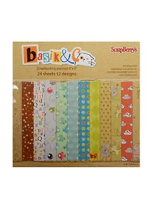 Набор бумаги д/скрапбукинга Basik (SCB220605213B) (24 л.) (12 дизайн.) (15х15см) (190 гр/м) (упак