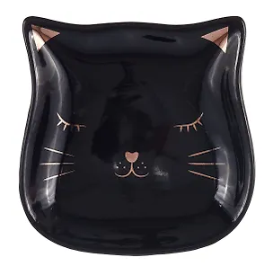 Подставка Довольная мордочка кота черный (керамика) (8х10х1) (10068361) 3087936
