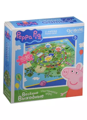 Настольная игра, Оригами, Peppa Pig Весёлые выходные (поле-пазл) + мини-пазл 20эл 01584 — 2551431 — 1