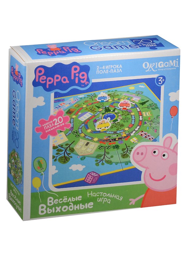 Настольная игра, Оригами, Peppa Pig Весёлые выходные (поле-пазл) + мини-пазл 20эл 01584 2551431 — 1