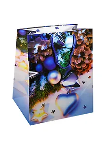 Пакет подарочный бумажный А4 26,4*32,7 ламинат, Новый Год, ассорти L, МегаМАГ