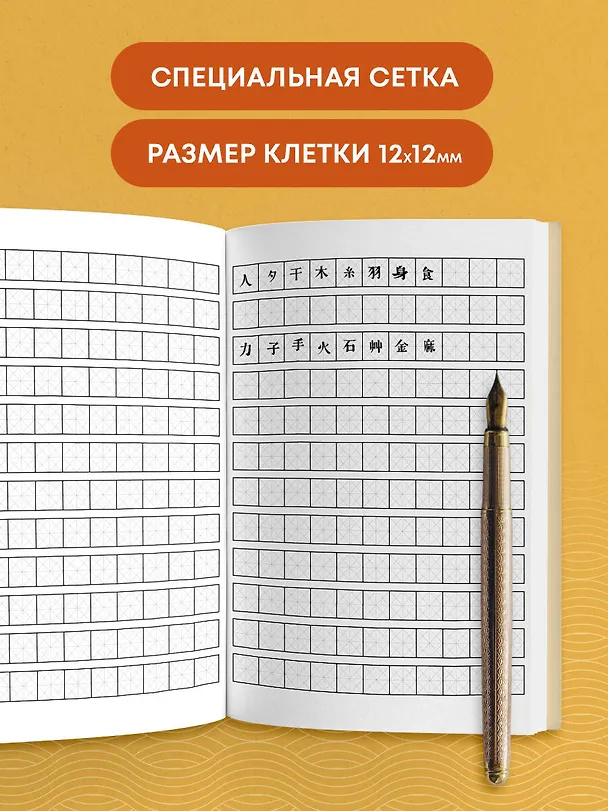 Книга Тетрадь для иероглифов (рыжий котик) () — 7
