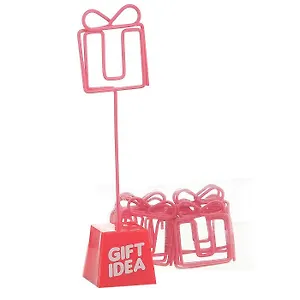 Держатель для сообщений + 10 скрепок Gift Idea, розовый (DM0003)