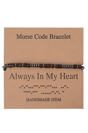 Браслет Морзе Always In My Heart (12-202509-BR-ZJ4323) 3135438