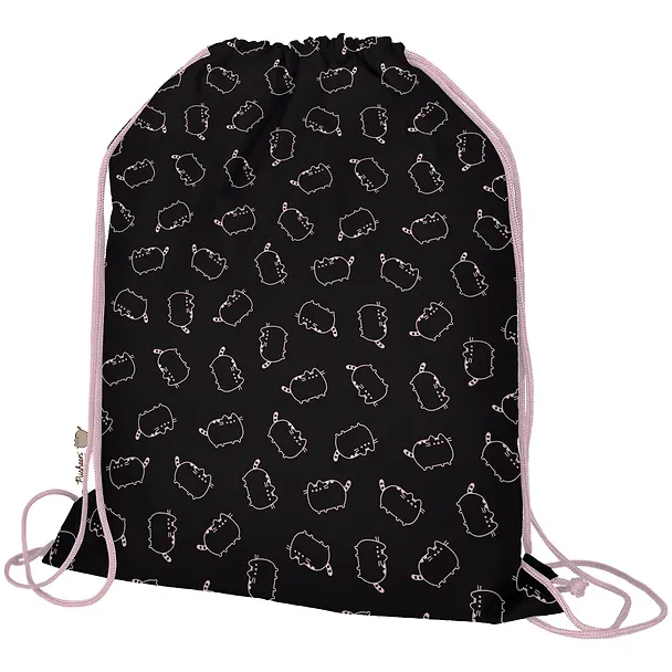Мешок для сменной обуви "Pusheen" 38*48см, черный, полиэстер 3037593 — 3