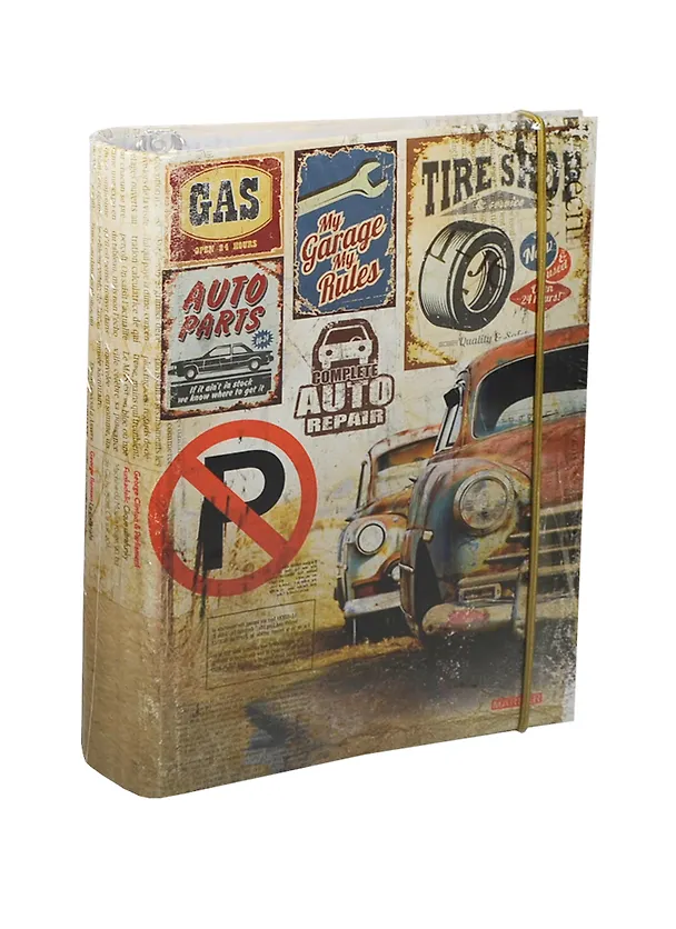 Тетрадь на кольцах в клетку Marker Arte, Retro Cars, 120 листов, в ассортименте 233408 — 1