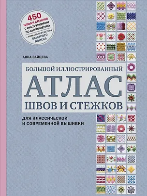 Книга Большой иллюстрированный АТЛАС швов и стежков для классической и современной вышивки (Анна Зайцева)