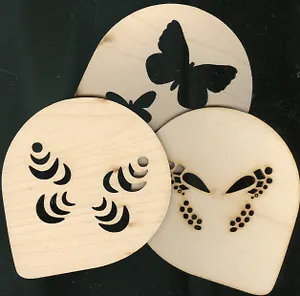 Набор подставок трафареты Бабочки-2 (90мм) (3 шт) (13874) (упаковка)