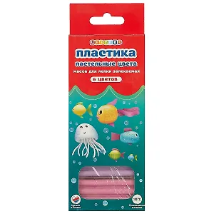 Пластика «Цветик» пастельная, 6 цветов