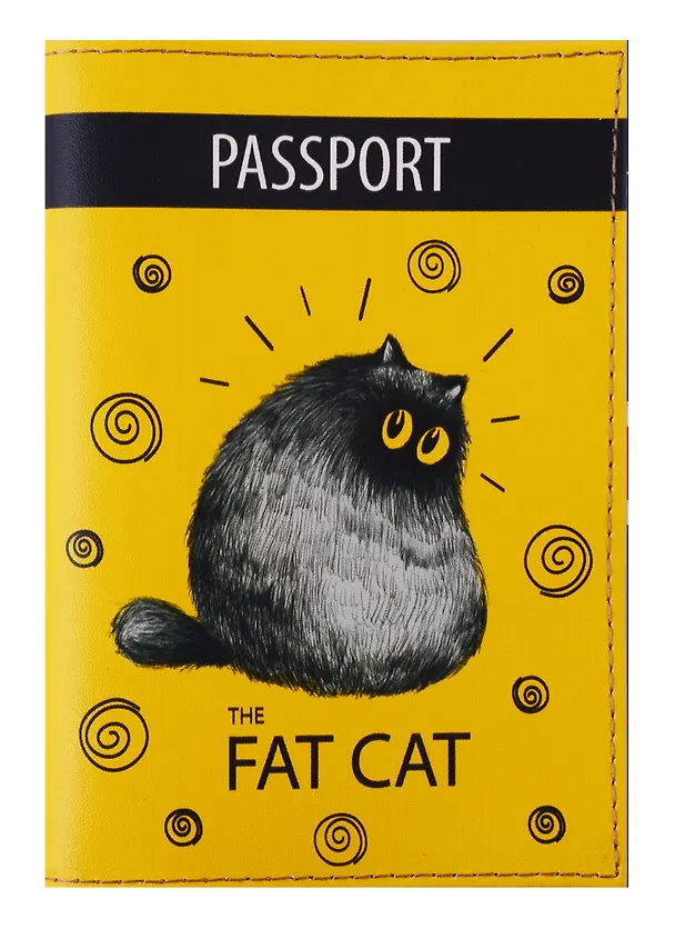 Обложка для паспорта Fat cat (кожа) (ПВХ бокс) (ОК2019-20) 2722004 — 1