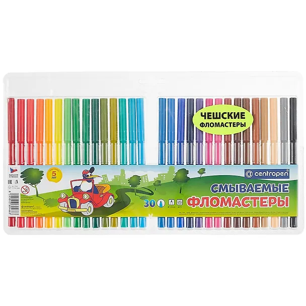 Фломастеры Centropen, "Пингвины", 30 цветов 261420 — 1