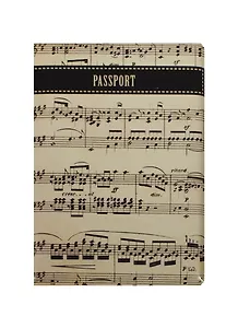 Обложка для паспорта Ноты (блистер) 9*13см