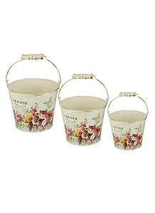 Набор кашпо из 3шт. Jardin полевые цветы (736-194) (декор. использов.) (17х14,5/14,5х12/12х10) (металл)
