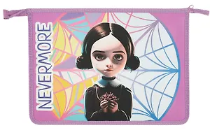 Папка для тетрадей А4 "Уэнсдэй" 1 отделение, пластик, молния сверху