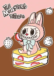 The Monsters. Тетрадь в клетку общая (Лабубу и пироженки, А5, 48 л.)