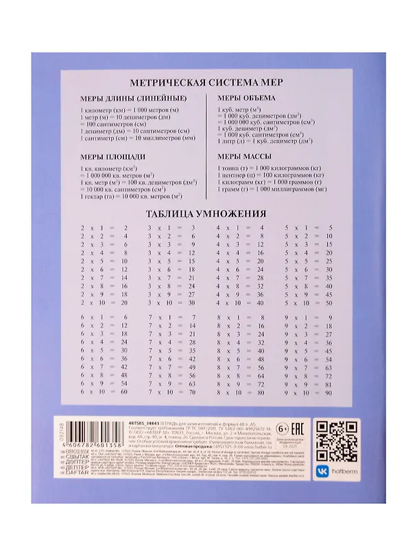 Тетрадь предметная «Математика» 48 листов - Hatber 3106982 — 2