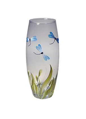 Ваза Стрекозы Голубые стекло (26см) (354-455) 2404030