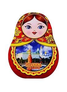 Магнит Москва Матрешка (дерево) (7,5см)