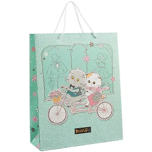 Пакет А4 32*26*10 "Басик на велосипеде" дет., бум.мат.ламинат