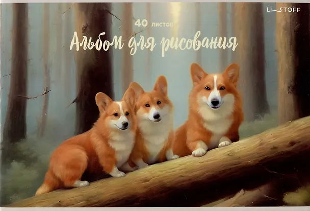 Альбом для рисования «Утро в сосновом бору» Listoff А4, 40 листов, скрепка 3083767 — 1