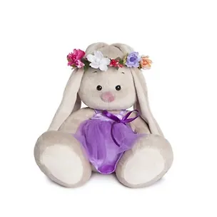 Мягкая игрушка Зайка Ми в веночке и в фиолетовом платье (18 см) (SidS-133) 2478659