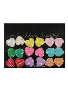 Бижутерия в наборе парами, 9 пар, сердца блеск (11-04827-J5)