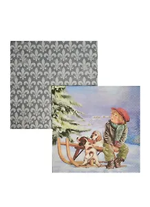 Набор салфеток для Декупажа Миша и его щенки (611200/SDL851200) (2шт) (упаковка)