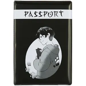 Обложка для паспорта Аниме Парень с котиком (Сёнэн) (ПВХ бокс)