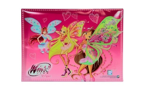 Папка-конверт А4 на кнопке, глиттер, WINX 223446 — 1