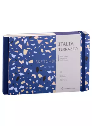 Скетчбук А5 80л "Italia terrazzo" 100г/м2, доп.листы крафт, тв. обложка, на резинке, Greenwich Line — 2926105 — 1