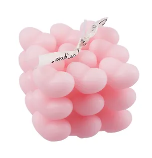 Свеча ароматическая Bubble Сердечки (розовая) (6х6) (ПВХ бокс) (12-9314B-4) 3072788