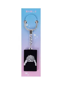 Брелок Аниме Синтонимы Персонаж с воротником (ч/б) (Медина Мирай) (акрил) (3х5)