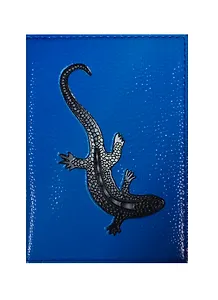 Обложка для паспорта нат.кожа "Тритон" синяя, тип 2