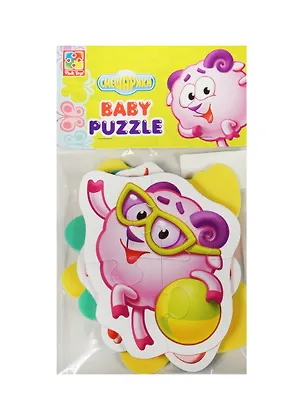 Мягкие пазлы Baby puzzle Смешарики (4 пазловые картинки) (VT1106-49) (4 мм) (3+) (упаковка) 2492414