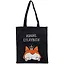 Сумка-шоппер Корги с короной Ignore everybody, черная, текстиль, 40см.*32см. — 2775477 — 1