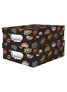 Короб M "Comics vibe" 10*26*35см, кашированный трехслойный гофро картон. Набор 2 шт.